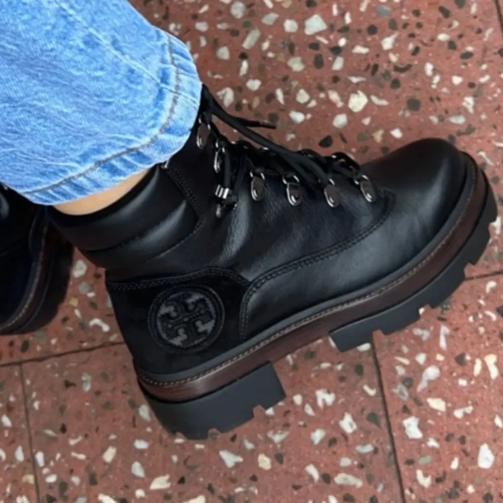 Tory Burch Miller Lug Hiker Boot in Perfect Black Size 10 NWOB